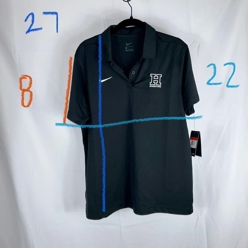 Nike Polo Shirt Short sleeve fitted collared top Hometown Logo Athletic Polo Top